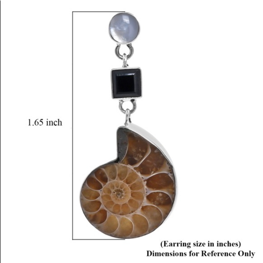 NWT Ammonite, Spinel & Rainbow Moonstone Earrings - Picture 6 of 7